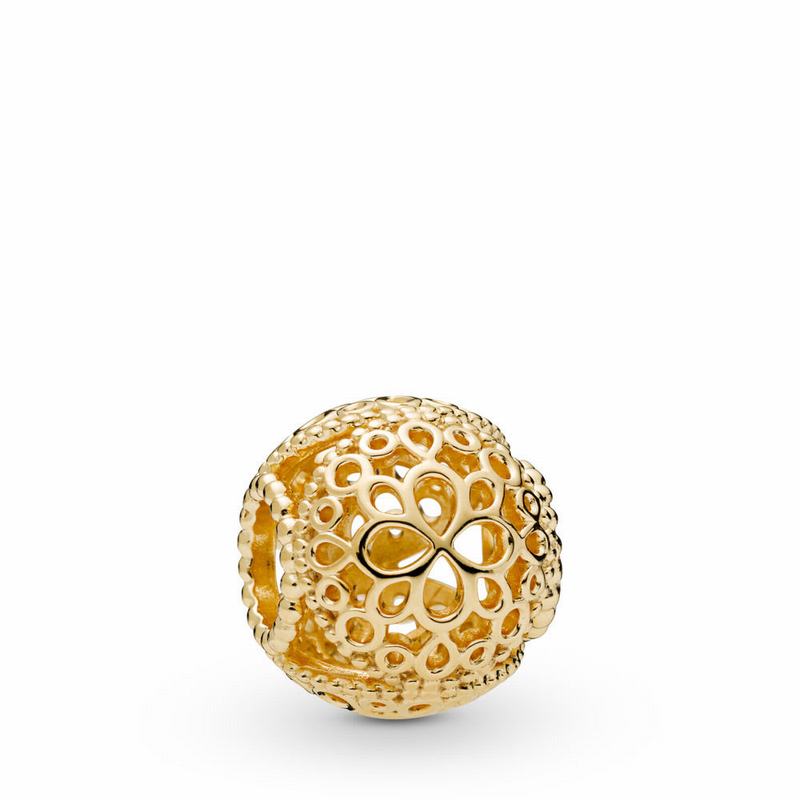 Pandora Shine™ Openwork Flower Charm - 18ct Gold Plated - Canada | QK2506LI